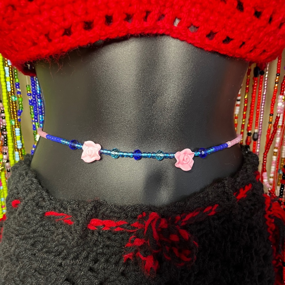 Pink Rose waist bead